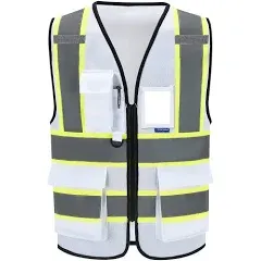 AYKRM 11 color High Vis Reflective Safety Vest for Women Men Security Pocket Zipper