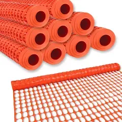 BISupply 4x200 ft Orange Temporary Plastic Fencing for Garden and Work Sites