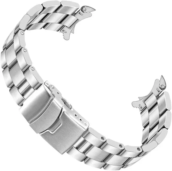 Juntan Stainless Steel Curved Solid End Tapered 20mm 22mm Watch Band Metal Watch Strap Bracelet Deployment Double FlipLock Buckle