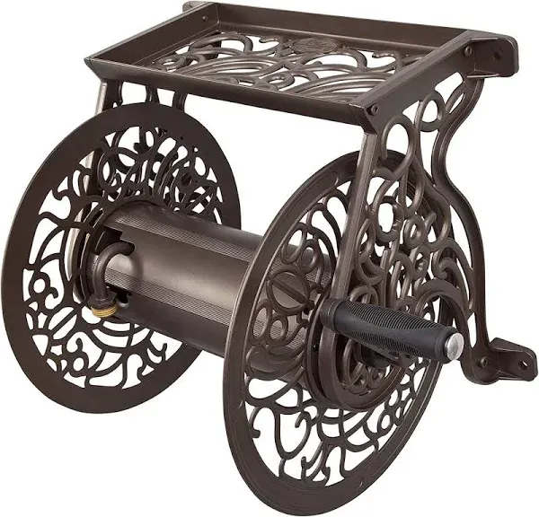 Liberty GARDEN 704 Decorative Cast Aluminum Wall Mount Garden Hose Reel