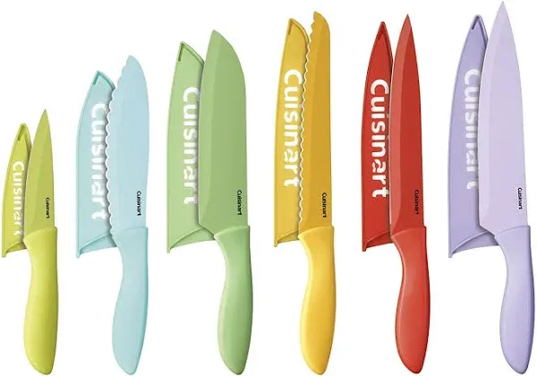  Advantage 12pc Ceramic-Coated Color Knife Set With Blade Guards