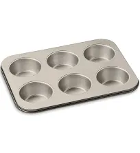 Cuisinart Chef&#039;s Classic Nonstick Bakeware 6-Cup Jumbo Muffin Pan, Champagne