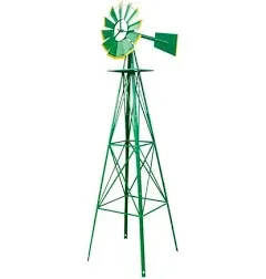 8 ft. Ornamental Windmill Backyard Garden Decoration Weather Vane 4 Legs