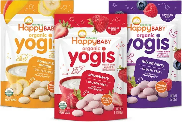 Happy Baby: Organic Yogis Yogurt & Fruit Snacks Mixed Berry, 1 oz