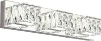 ZUZITO Crystal Bathroom Light Fixtures 3 Lights Chrome Modern LED Dimmable (B7)