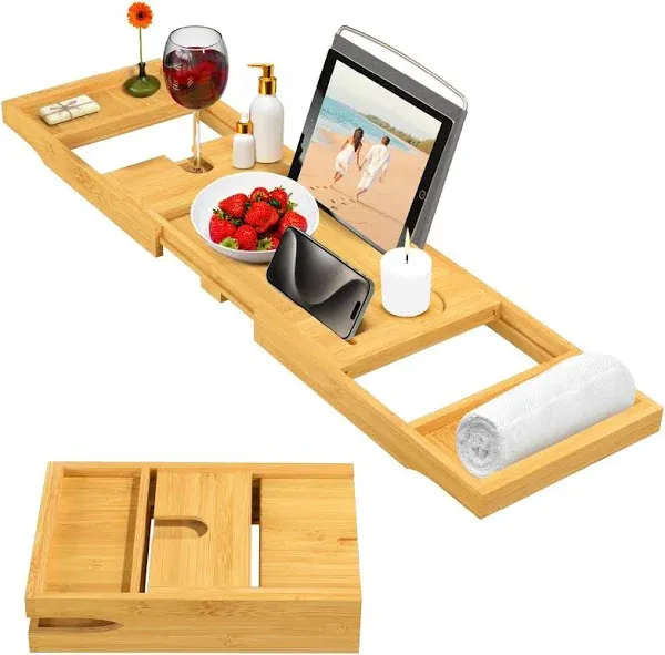 Bambusi Bamboo Bathtub Caddy Tray