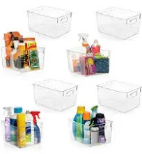 Clear Plastic Storage Bins - Pantry Organizers and Storage Containers