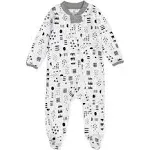 Honest Baby Organic Cotton Pajama Jumpsuit - Black/White Newborn