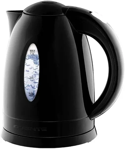 OVENTE KP72B 1.7L Electric Kettle Hot Water Heater 1100W Coffee-Tea Pot BLack