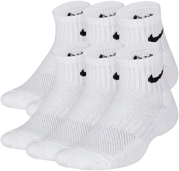 Nike Boys' 6-Pack Cushioned Quarter Socks