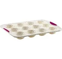 Trudeau Structure Silicone 12 Cavity Dome Cake Pan, Confetti/Fuchs<wbr/>ia