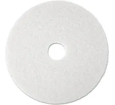 3M Super Polish Floor Pad 4100, 17", White, 5/Carton