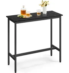 VASAGLE Bar Table Narrow Long 15.7 x 39.4 x 35.4 Inches Ebony Black and Black