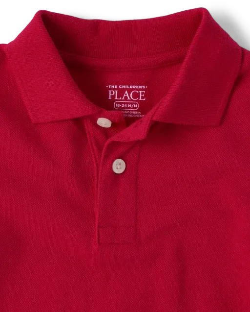 Toddler Boys Uniform Pique Polo - Red