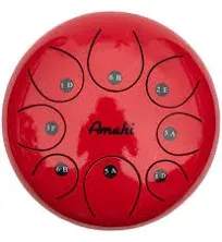 Amahi 6″ Steel Tongue Drum Red