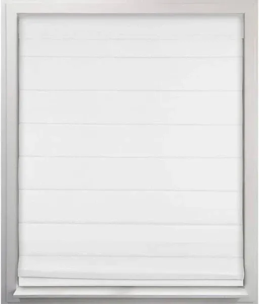 Arlo Blinds Thermal Room Darkening Fabric Roman Shades, Color: White, Size: 36" W x 72" H, Cordless Lift Window Blinds