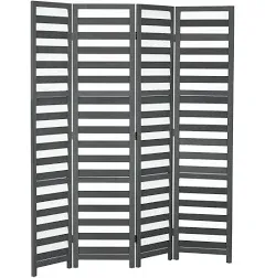 HOMCOM 5.6' 4 Panel Folding Privacy Screen Panel Room Divider