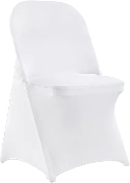 VEVOR 30 Pcs White Stretch Spandex Chair Covers - Ideal for Weddings, Parties, Dining, and Banquets - Universal, Washable Slipcovers for Folding