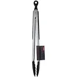 OXO SoftWorks Locking Tongs with Nylon Head, Silver, 12"