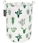 HKEC Green Cactus Laundry Basket,Baby Clothes Hamper for Nursery,Kids Toys Storage Bin,Waterproof Canvas Organizer Basket for Bedroom Decor,Gift