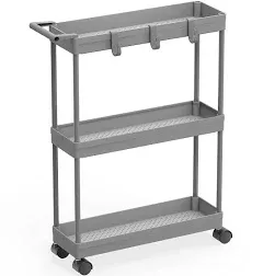 Simple Houseware Kitchen Cart Storage 3 Tier Slim/Super Narrow Shelves with Handle