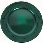 6 Pcs 13" Round Beaded Charger Plates Hunter Green