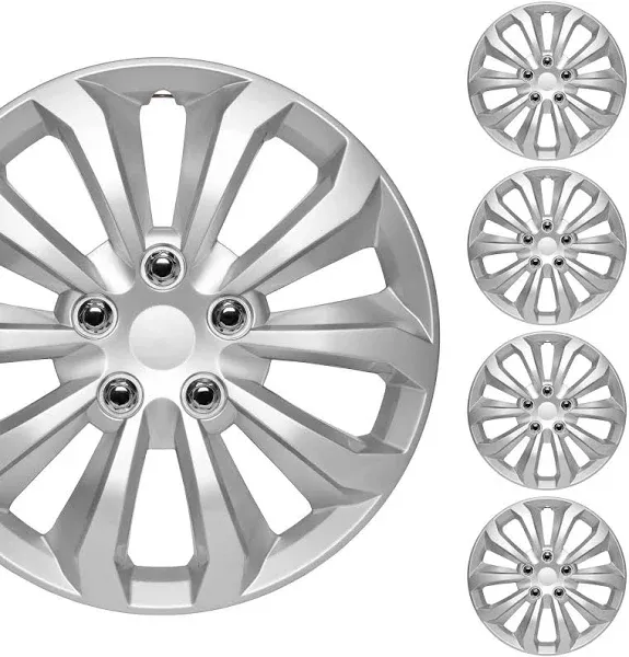 PACRIM 16&#034; Universal Silver Wheel Covers/Hubcaps | Toyota Corolla Style | Set 4