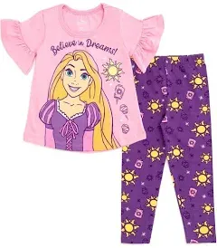 Disney Princess Rapunzel Toddler Girls T-Shirt and Leggings Outfit Set