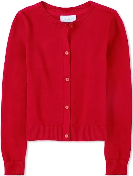 The Children's Place Girls Uniform Long Sleeve Cardigan