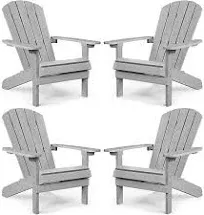 YEFU Adirondack Chair Plastic Weather Resistant Patio Chairs 5 Steps Easy Installation