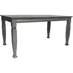 Flash Furniture Grace 60" Solid Wood Dining Table with Turned Wooden Legs, Commercial Grade Heavy Duty Rectangle Wood Table for 6, Antique Gray Finish