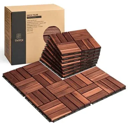 THYOI 10 Pcs Interlocking Deck Tiles