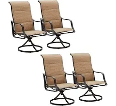 LOKATSE Home Patio Dining Swivel Chairs (Set of 4)