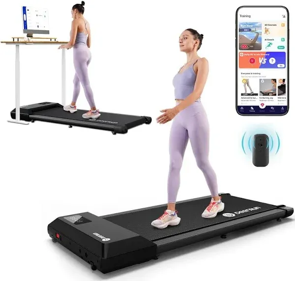 DeerRun 2 in 1 Under Desk Treadmill Walking Pad Running Jogging Machine