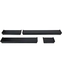 Melannco Black Wall Shelves, Set of 4