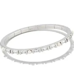 Kendra Scott Grayson Silver Cuff Bracelet - White Crystal