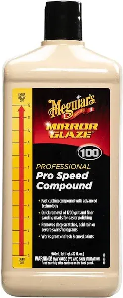 3M Meguiar's M100 Mirror Glaze Pro Speed Compound, 1 Gallon