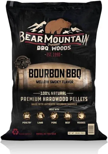 Bear Mountain, Bourbon BBQ Craft Blends Pellets, 20 lb