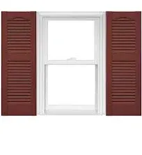 Mid America 00011472122 Standard Size Cathedral Top Center Mullion, Open Louver Shutter (Per Pair), 14 1/2"W x 72"H, Midnight Green