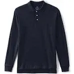 Mens Lands' End Long Sleeve Interlock Polo Shirt