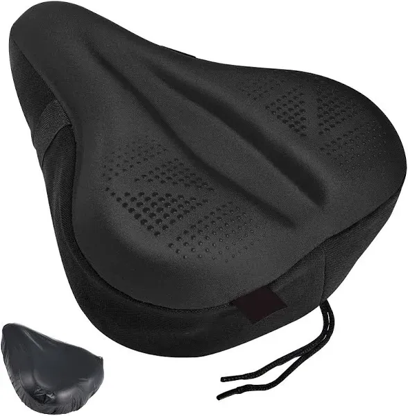 Zacro Bike Seat Cushion - Padded Gel Bike Seat Cover for Men & Women, Padding Bicycle Saddle fit with Peloton/Spin Stationary Exercise/Mountain Road Cycling Bike