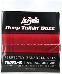 La Bella 760FL/S Flat Wound Short Scale Bass Strings