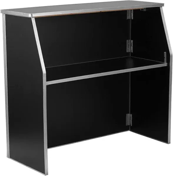 Flash Furniture 4' Black Laminate Foldable Bar