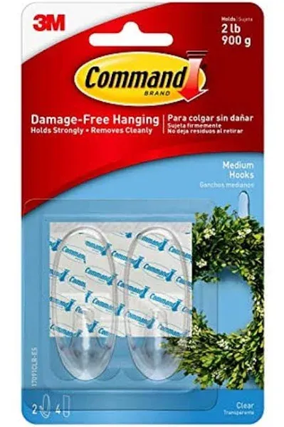 COMMAND Clear Medium Hooks