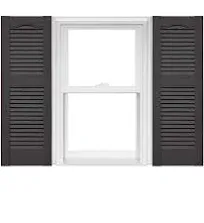 Mid America Open Louver Vinyl Shutters (1 Pair) - 14.5 x 31 001 White