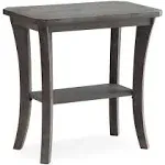 Driftwood Collection 24 in. Rustic Gray Wire Brushed Driftwood Narrow Chairside Table