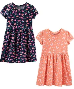 Simple Joys by Carter's Girls' Short-Sleeve and Sleeveless Dress Sets, Pack of 2