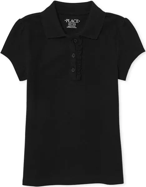 The Children's Place Girls' Short Sleeve Ruffle Pique Polo