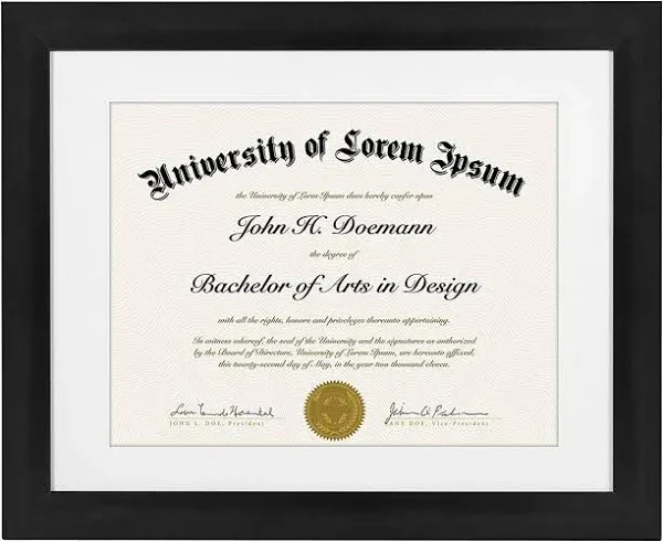 11x14 Diploma Frame in Mahogany - Certificate Frame Displays 8.5x11 Diplomas ...