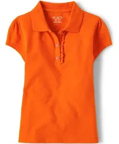 The Children's Place Girls' Short Sleeve Ruffle Pique Polo